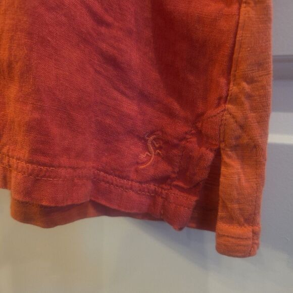 POU NOU Salmon Pink Linen & Flamé Cotton Pocketed Men's Polo Size XXL - Picture 3 of 6